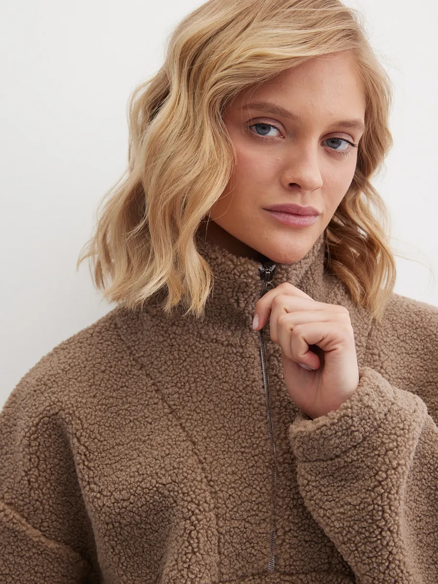 Толстовка oversize 26234-542 кофейный