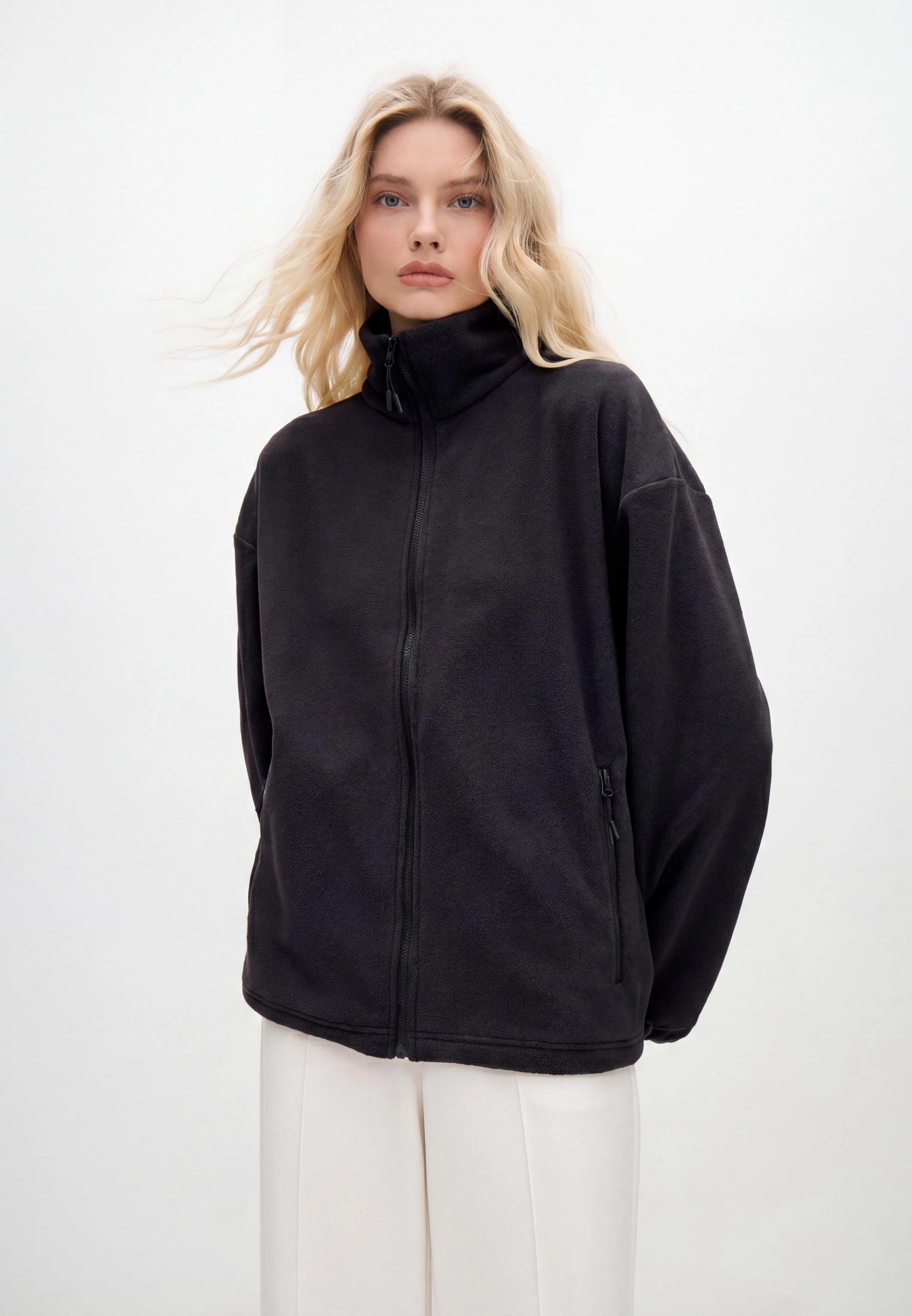 Толстовка oversize 26234-545 флис черный