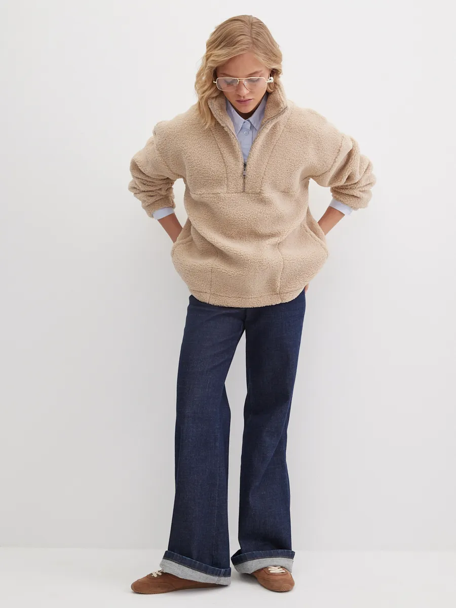 Толстовка oversize 26234-542 бежевый