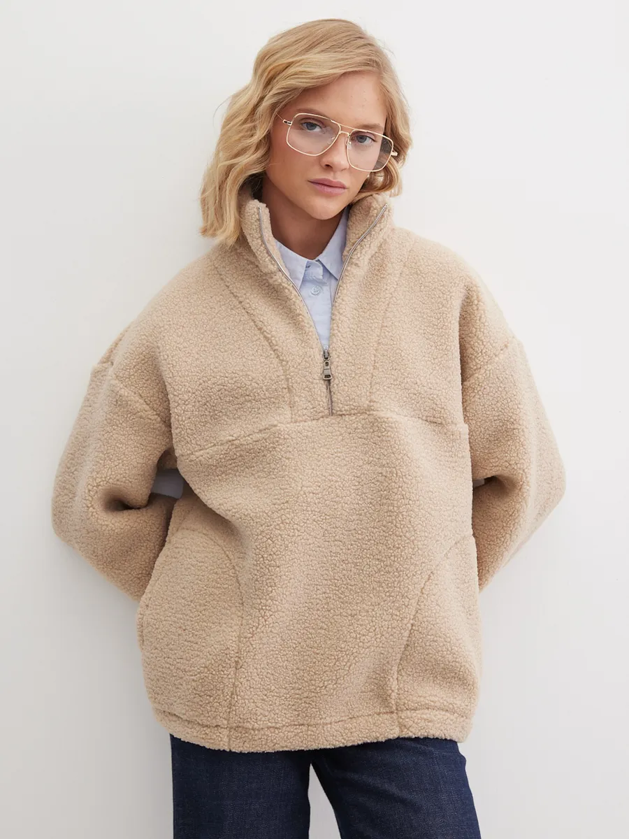 Толстовка oversize 26234-542 бежевый