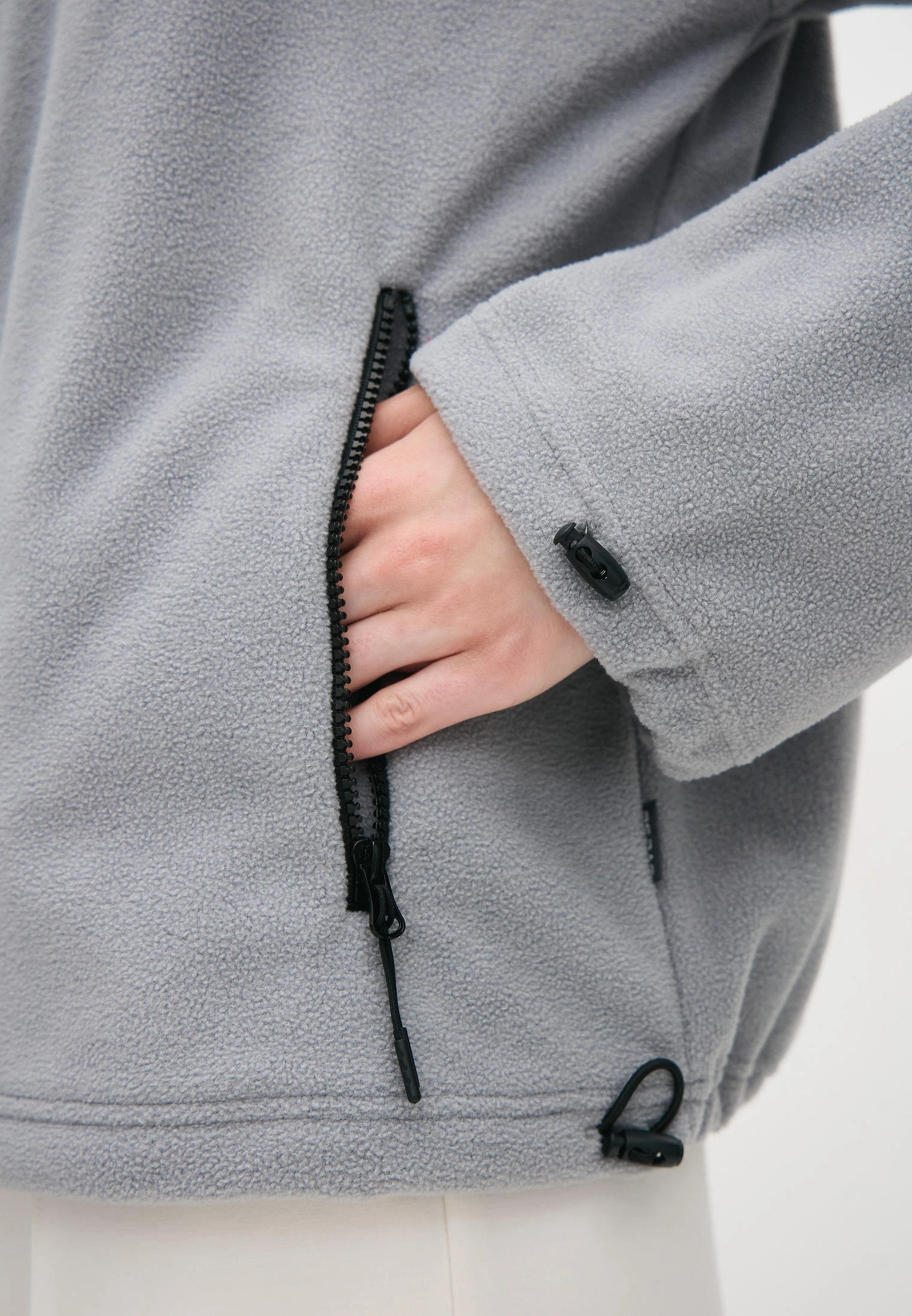 Толстовка oversize 26234-545 флис серый