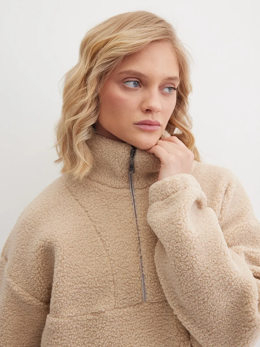 Толстовка oversize 26234-542 бежевый