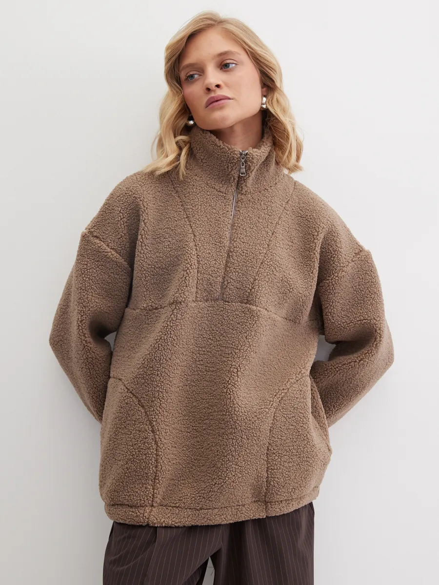 Толстовка oversize 26234-542 кофейный