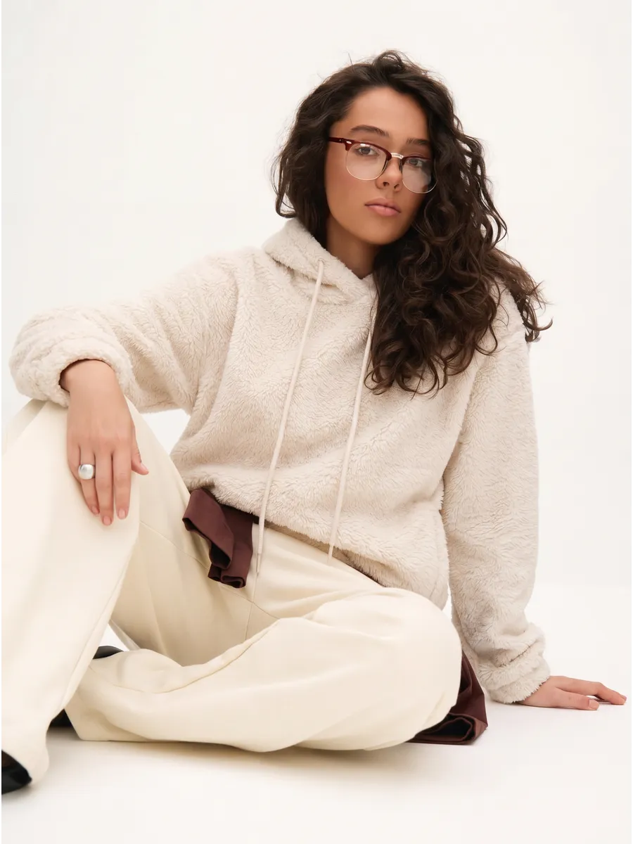 Толстовка oversize 26234-546 молочный