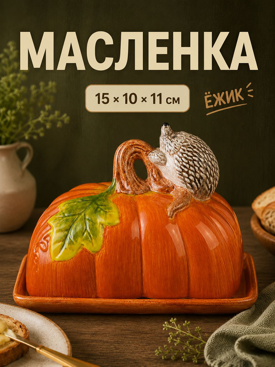 БЫЛО 1319 руб! Масленка 15*10,5*11 см
