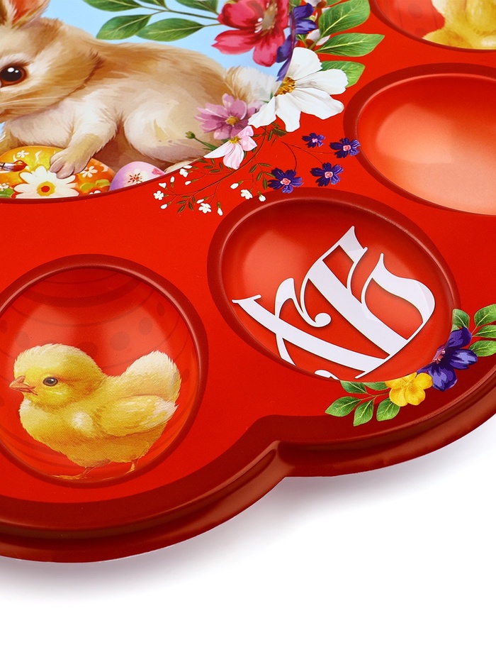Подставка для 12 яиц и кулича «Кролик» на пасху, 30×30 см