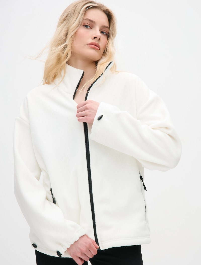 Толстовка oversize 26234-545 флис Молочный