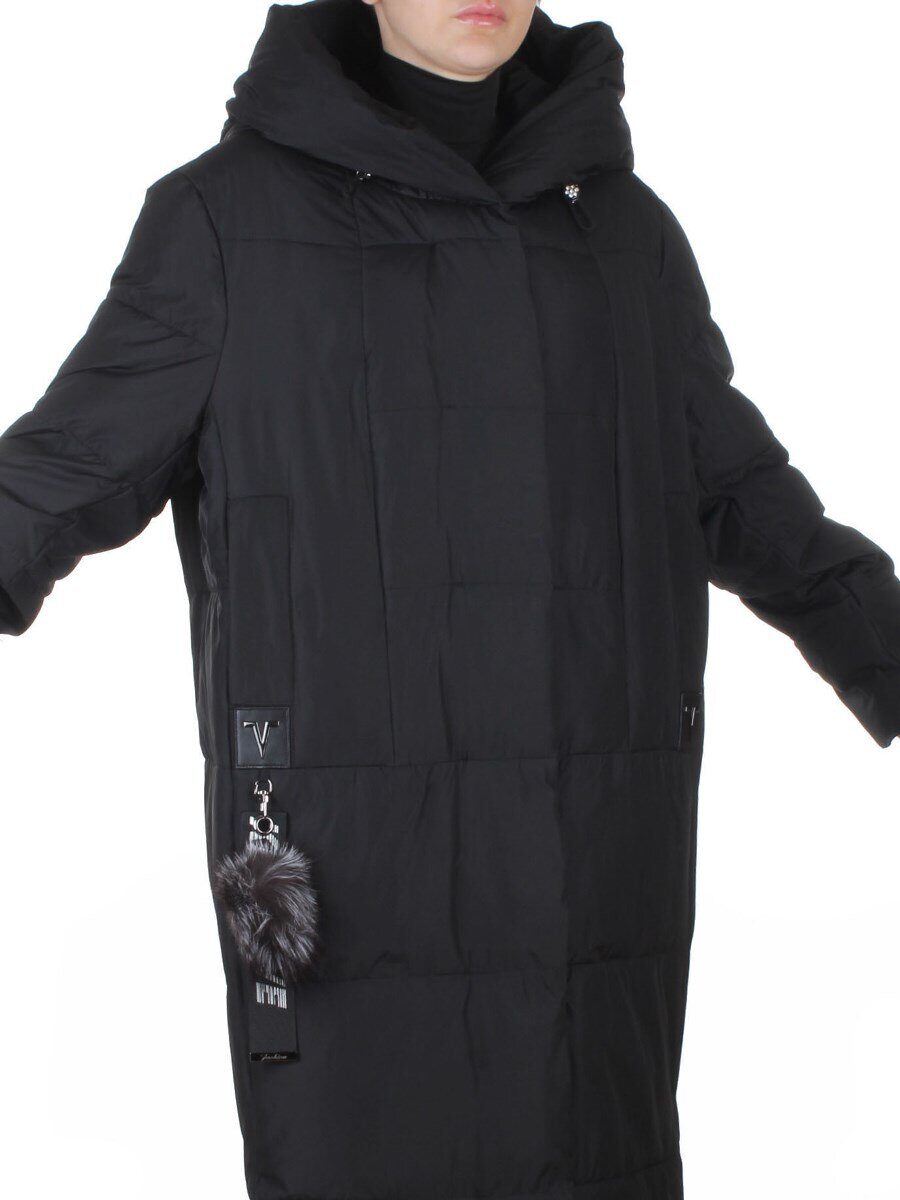 ZW-2336-2C BLACK Пальто зимнее женское (200 гр. холлофайбер)
