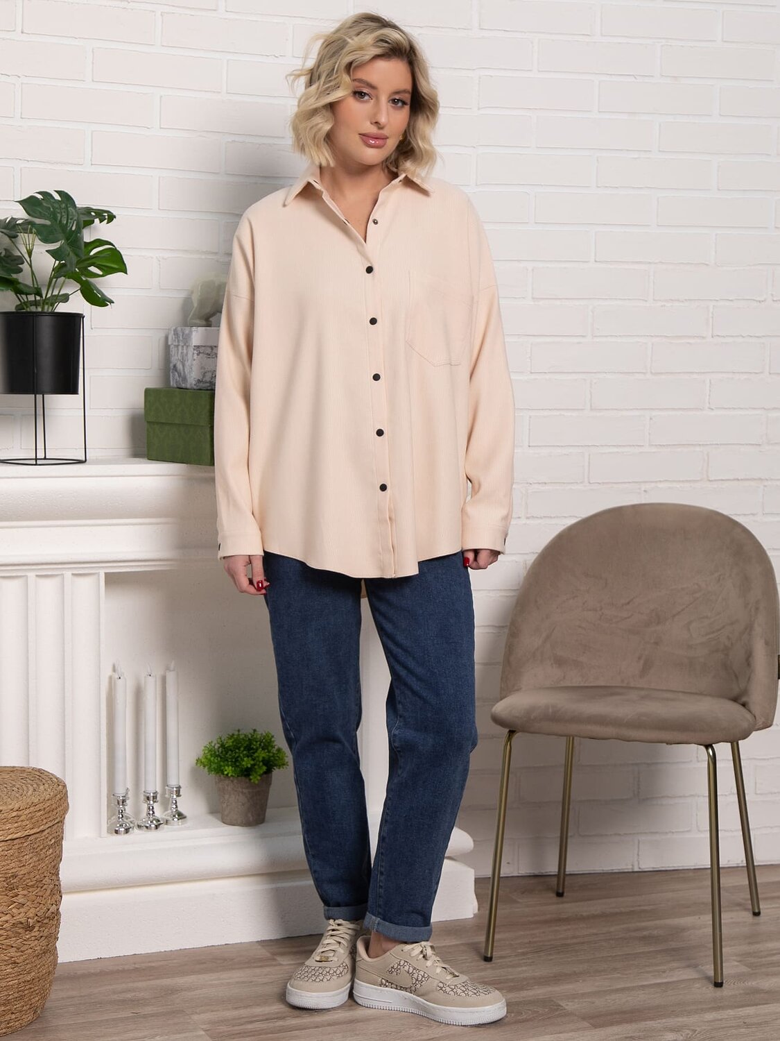 LT Collection Рубашка Б15169-4Мбежевый