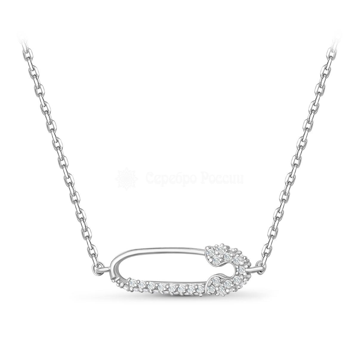 Серьги из серебра с фианитами родированные 925 пробы 421-10-445р