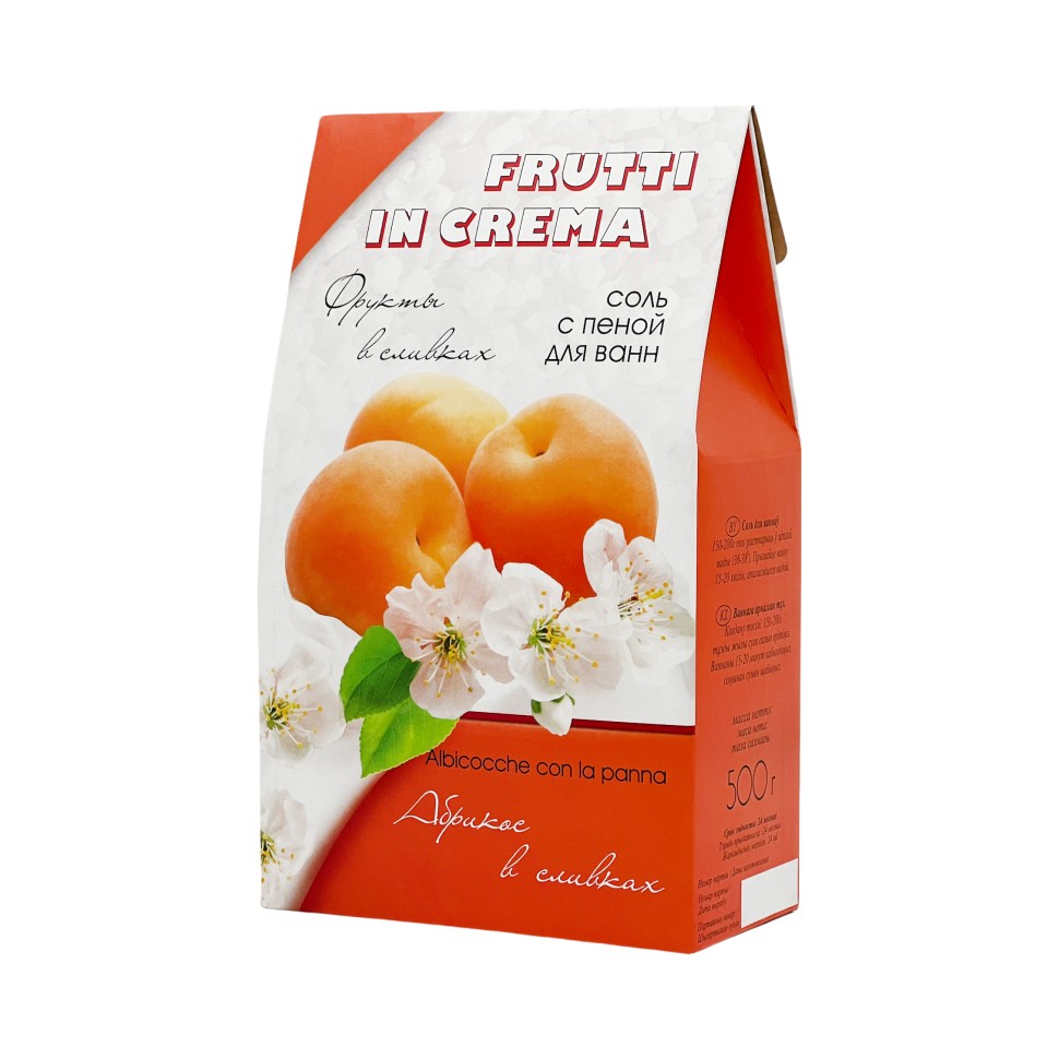 Соль для ванн с пеной Абрикос в сливках FRUTTI in CREMA 500 гр ЭЛ-1190 (24)