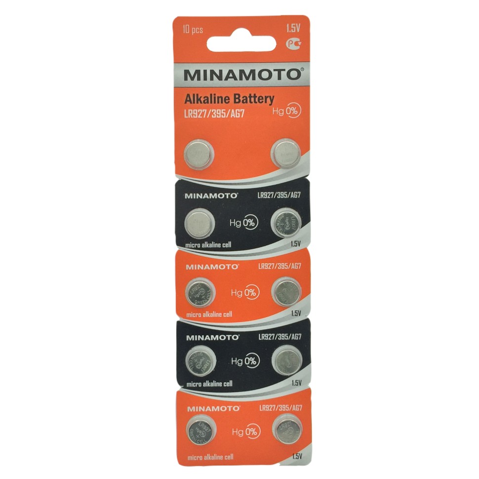 Батарейка Minamoto AG7/LR927/395, бл/10