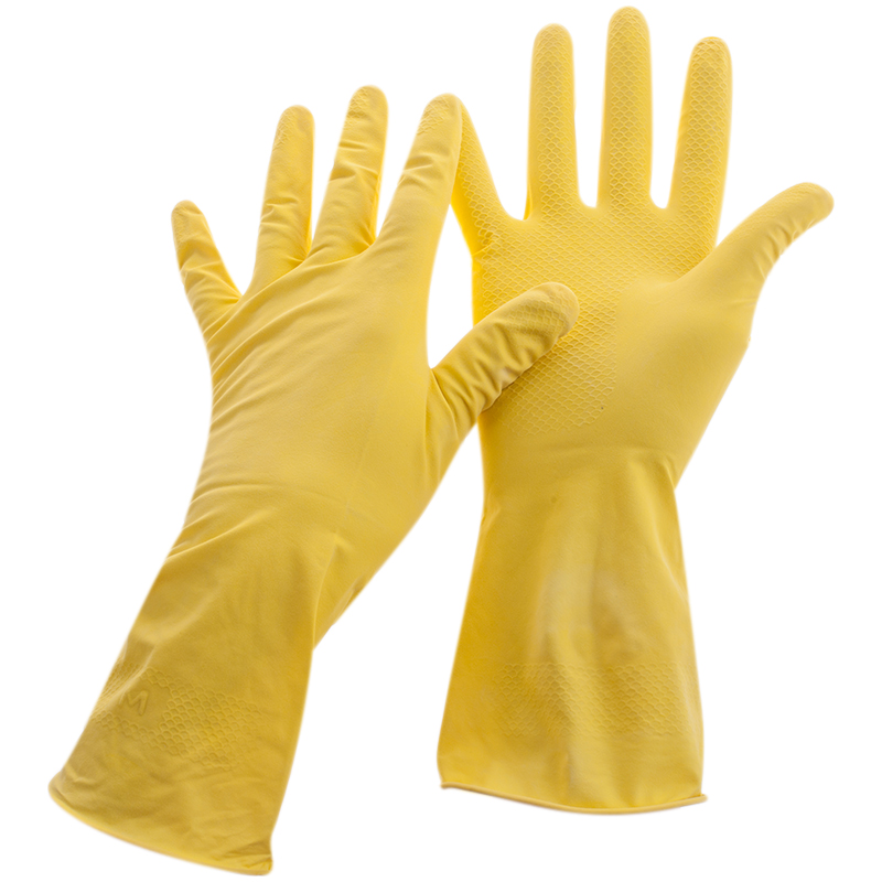Перчатки резиновые хозяйственные OfficeClean Универсальные, р.S, желтые, пакет с европодвесом 248567