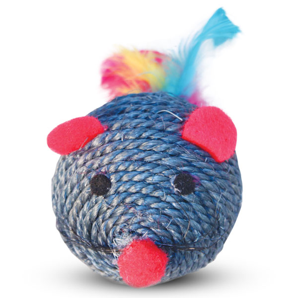 Триол Игрушка Мяч-мышь для кошек, когтеточка, d=6,5см