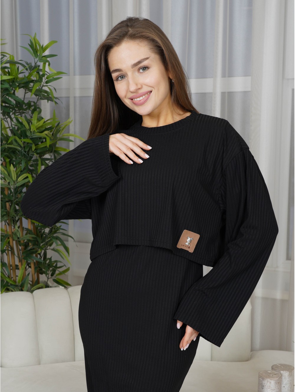 Прима платье двойка женское (черный)
