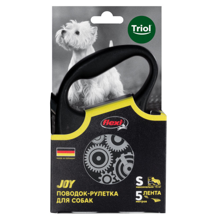 Triol Поводок-рулетка для собак Flexi Joy Motor S 5м до 15 кг., лента