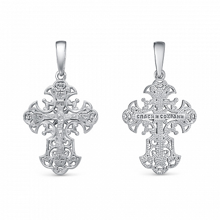 53-0898 Крест из серебра литье белый