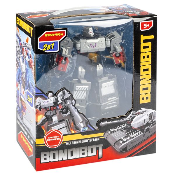 986 р. 1878 р. Трансформер 2в1 BONDIBOT Bondibon, ВОХ 24x27,8x10 см, метал. детали, робот-танк, арт. HD78.