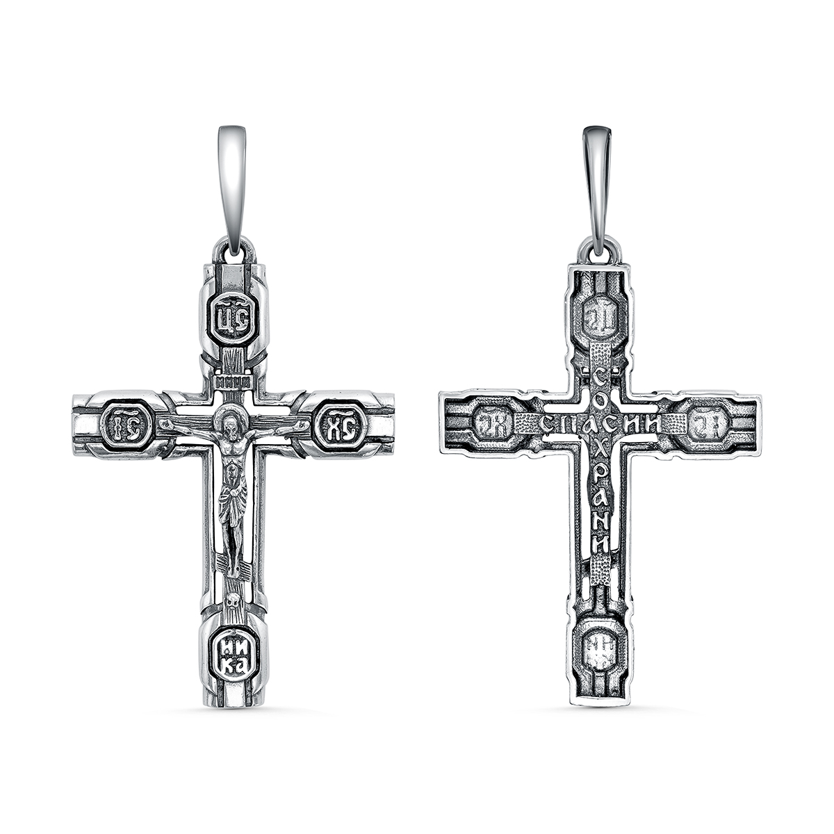 Крест из чернёного серебра - 4,3 см 925 пробы Кр-68ч