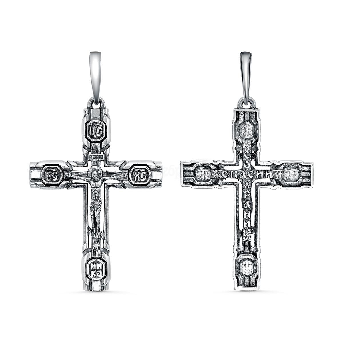 Крест из чернёного серебра - 4,3 см 925 пробы Кр-68ч
