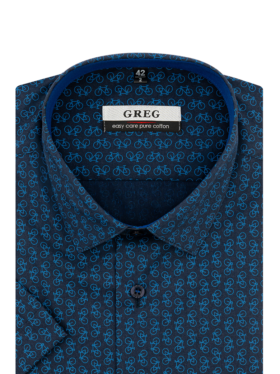Сорочка мужская короткий рукав GREG 223/201/9152/Z/1p