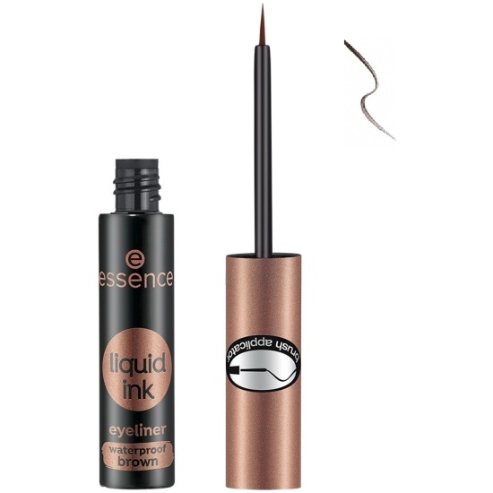 Essence/Подводка д/глаз Liquid ink eyeliner WP т.02/930650/кисть/коричневый