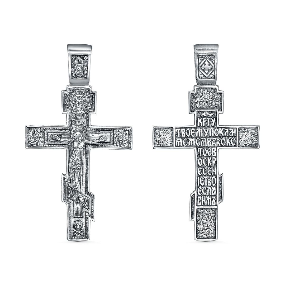 Крест из чернёного серебра - 5,5 см 925 пробы к-017ч