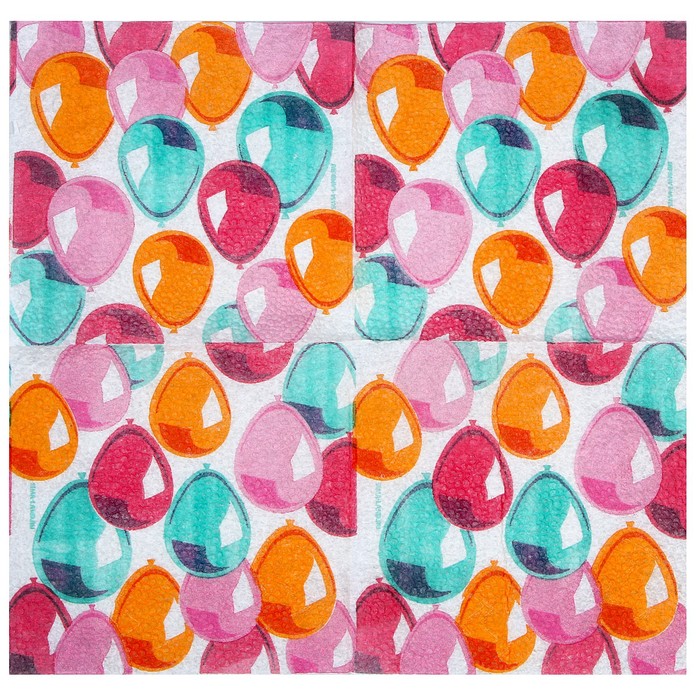 Салфетки бумажные «Воздушные шары», 24×24 см, 20 шт.