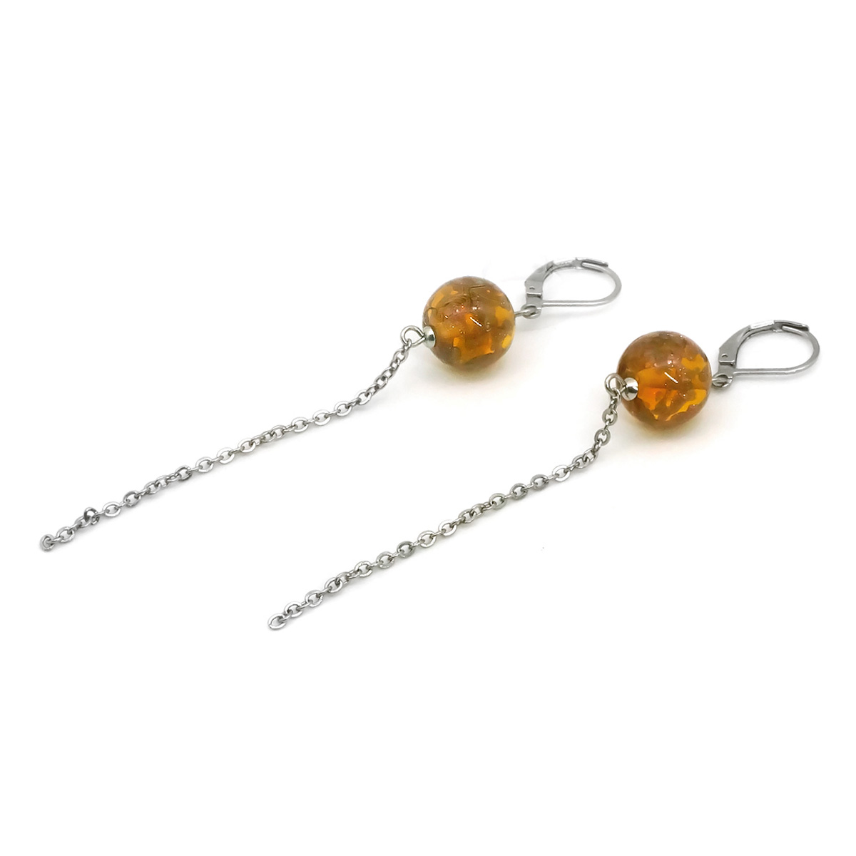 Серьги из муранского стекла LS3351/медовый