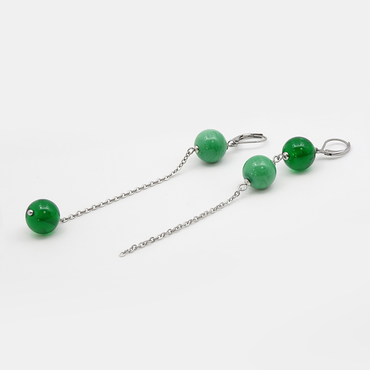 Серьги из муранского стекла LS3350/зеленый