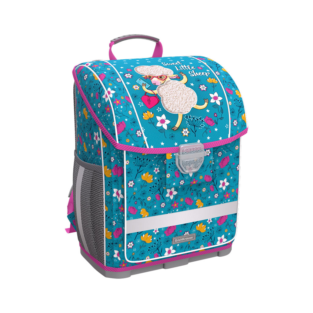 Ученический ранец с пластиковым дном и грудной перемычкой ErichKrause ErgoLine® 16L Flower Sheep