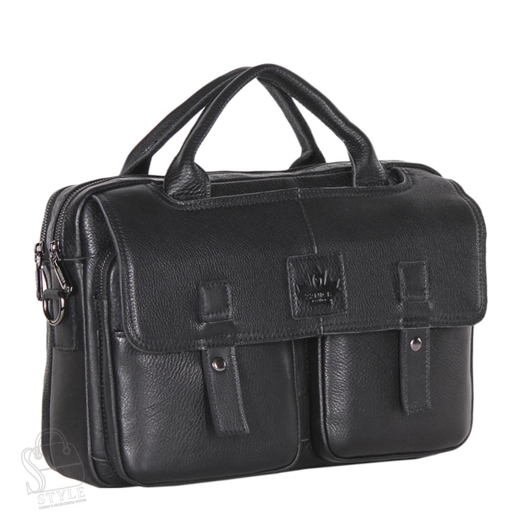 Портфель мужской кожаный 3885Z black Zinimsk