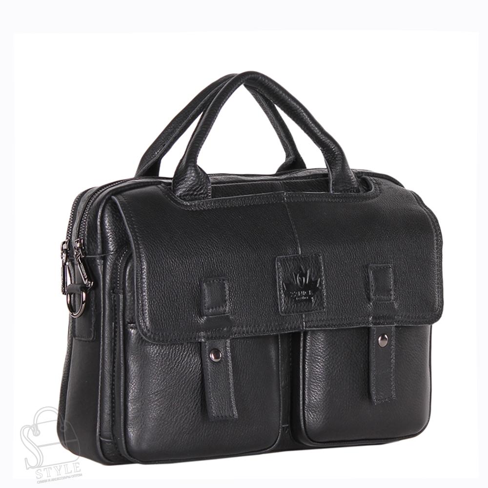 Портфель мужской кожаный 3885Z black Zinimsk