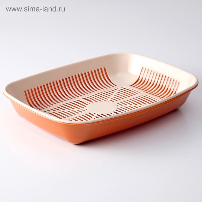 Туалет округлый с сеткой 33.5×25×6 см, бежево-коричневый
