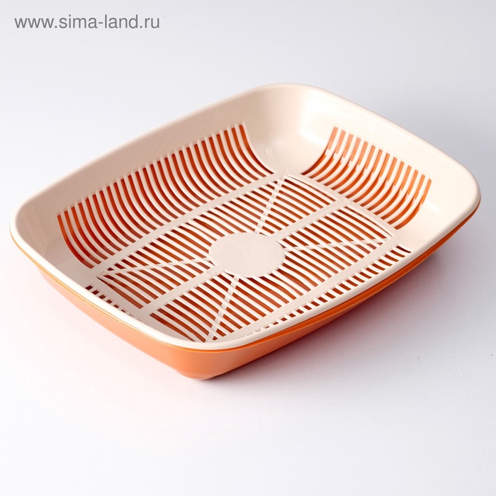 Туалет округлый с сеткой 33.5×25×6 см, бежево-коричневый