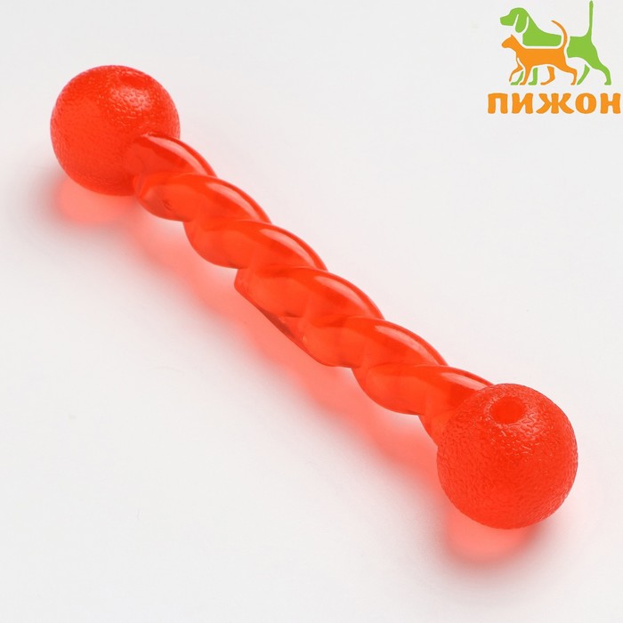 Игрушка для собак малая «Плетёнка», 19 см, каучук, красная