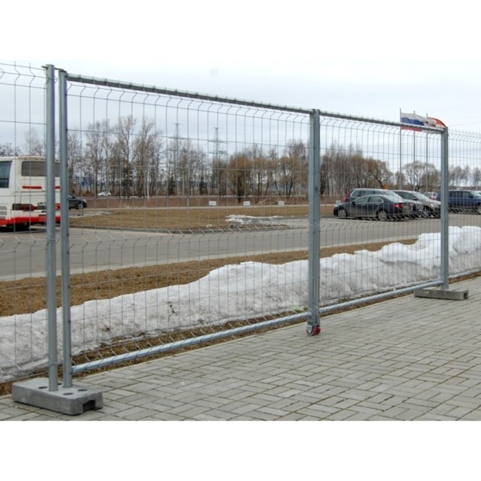 Временное ограждение, 3.1×1.7 м, ячейка 20×10 см, d=3.3 мм, цинк, серое
