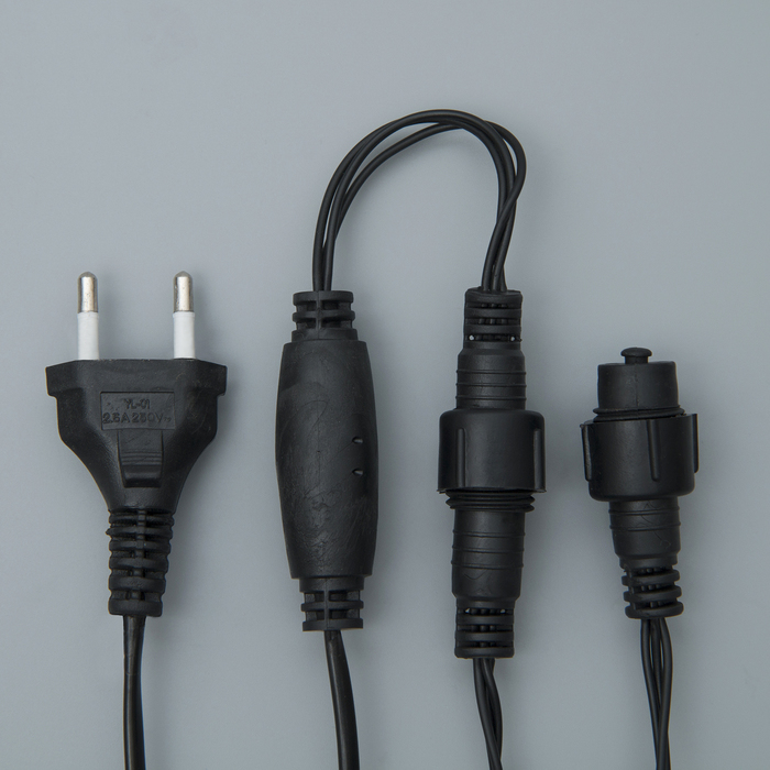 УЦЕНКА Гирлянда «Бахрома» 3×0.9 м, IP44, УМС, 232 LED, 220 В, тёмная нить, свечение тёплое белое
