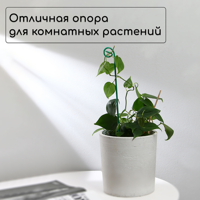Колышек для подвязки растений, h=40 см, d=3 мм см, проволочный, зелёный, Greengo