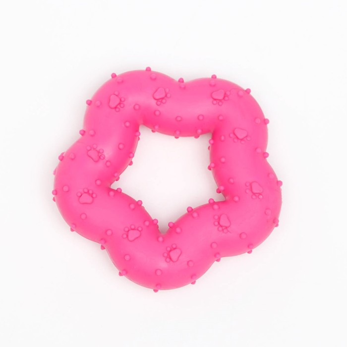 Жевательная игрушка для собак «Пленительная звезда», 7 см, TPR, розовая