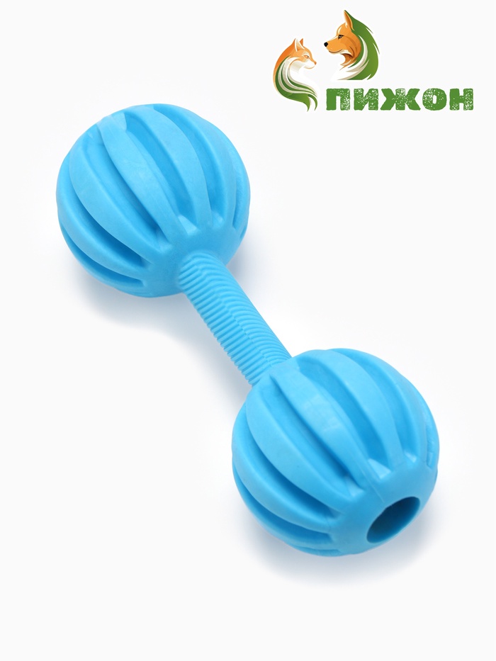 Жевательная игрушка для собак «Силач», 15 см, TPR, голубая