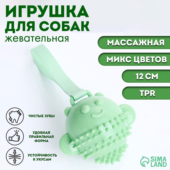 Массажная игрушка для собак «Монстр» 12 см, TPR, МИКС