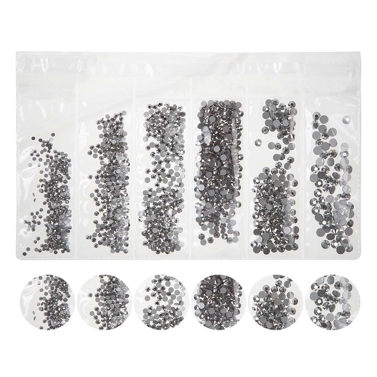 Nail Art Набор страз для ногтей, 4, 5, 6, 10, 12, 16, черный