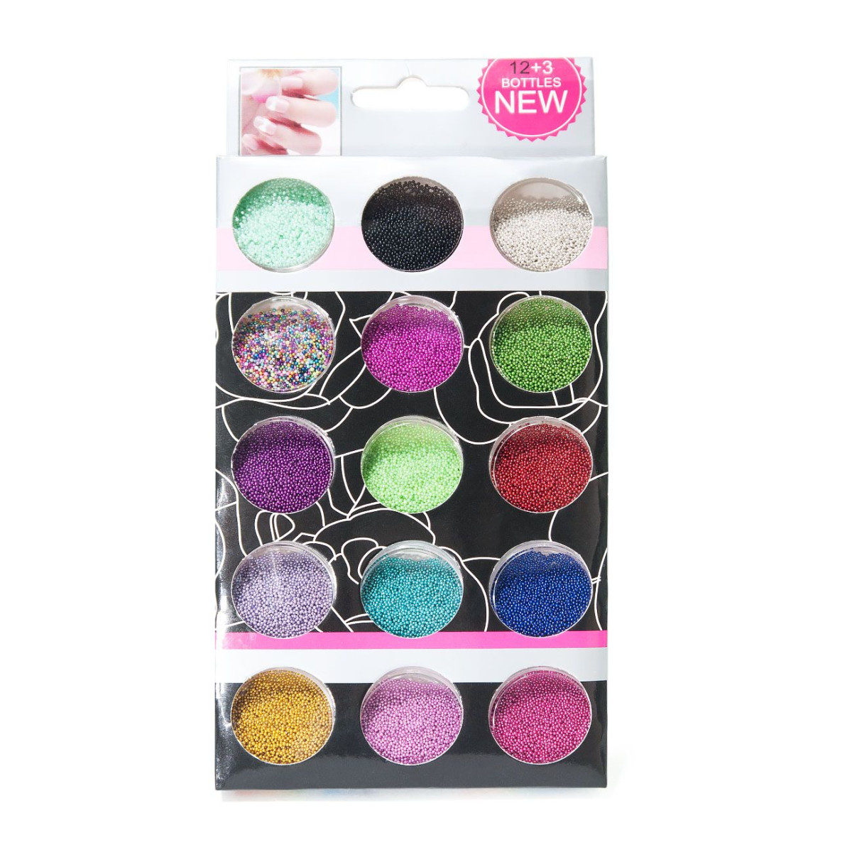 Nail Art Бисер для дизайна ногтей, 15 шт./уп., средний