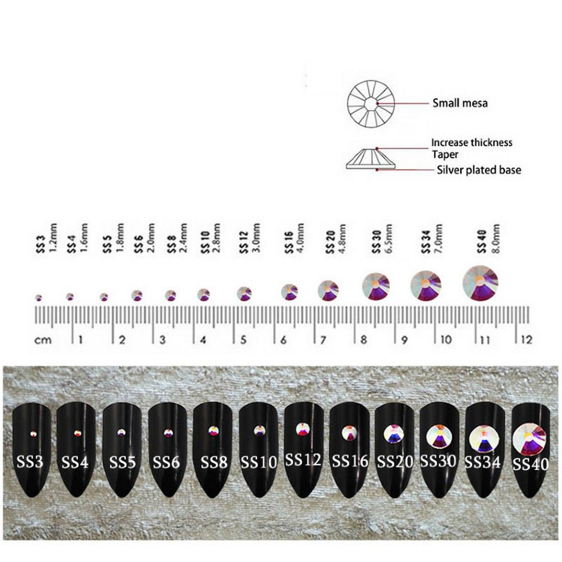 Nail Art Набор страз для ногтей, золотистый