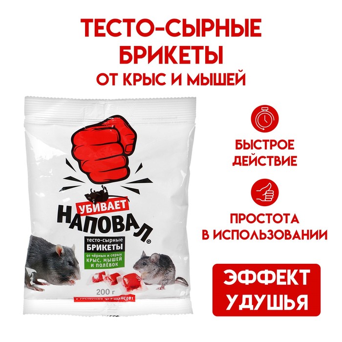 Тесто-сырные брикеты от крыс и мышей