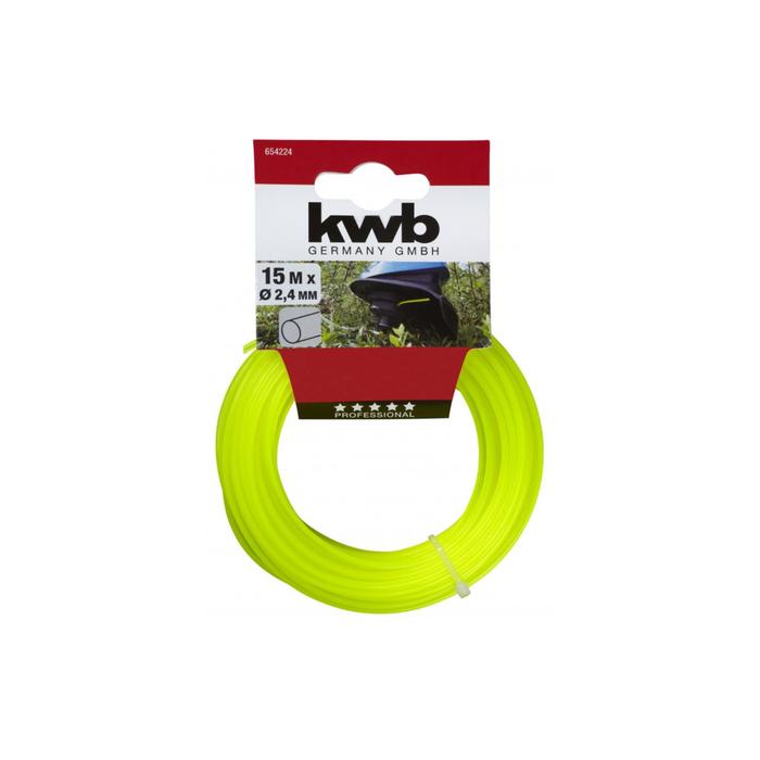 Леска для триммера KWB Profi, d=2.4 мм, 15м, нейлон, профиль