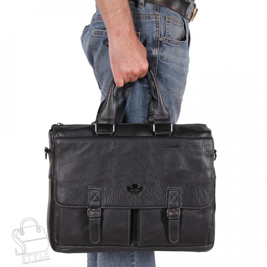 Сумка мужская кожаная 0067Z black Zinimsk