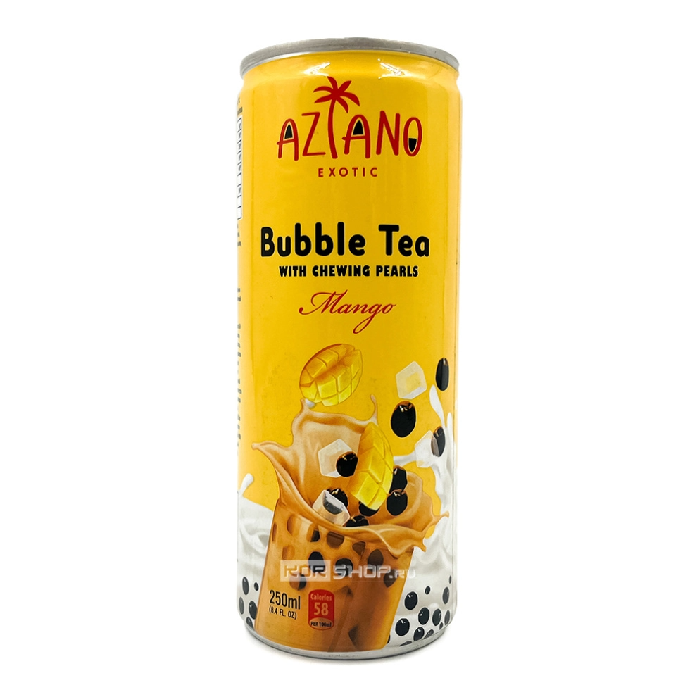 Напиток молочный чай Бабл Ти «Манго» Mango Bubble Tea Aziano, Вьетнам, 250 мл