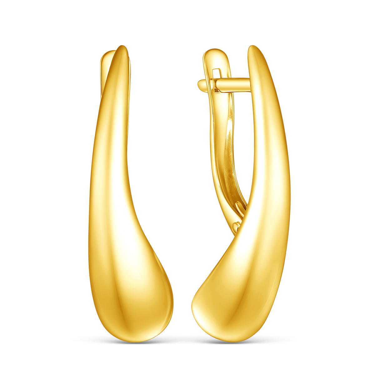Серьги из золочёного серебра - Капли 925 пробы 220-20-224зл
